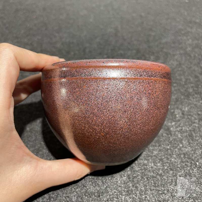 清雍正 铁锈花釉小案缸 - 图2